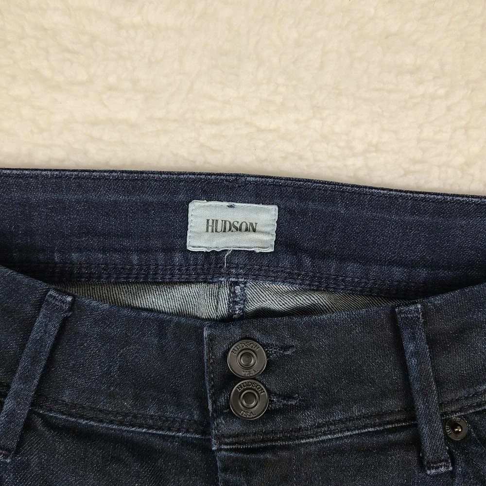 Hudson Jeans Womens 30 Blue Skinny‎ Flap Pocket Barn Dark Wash Denim